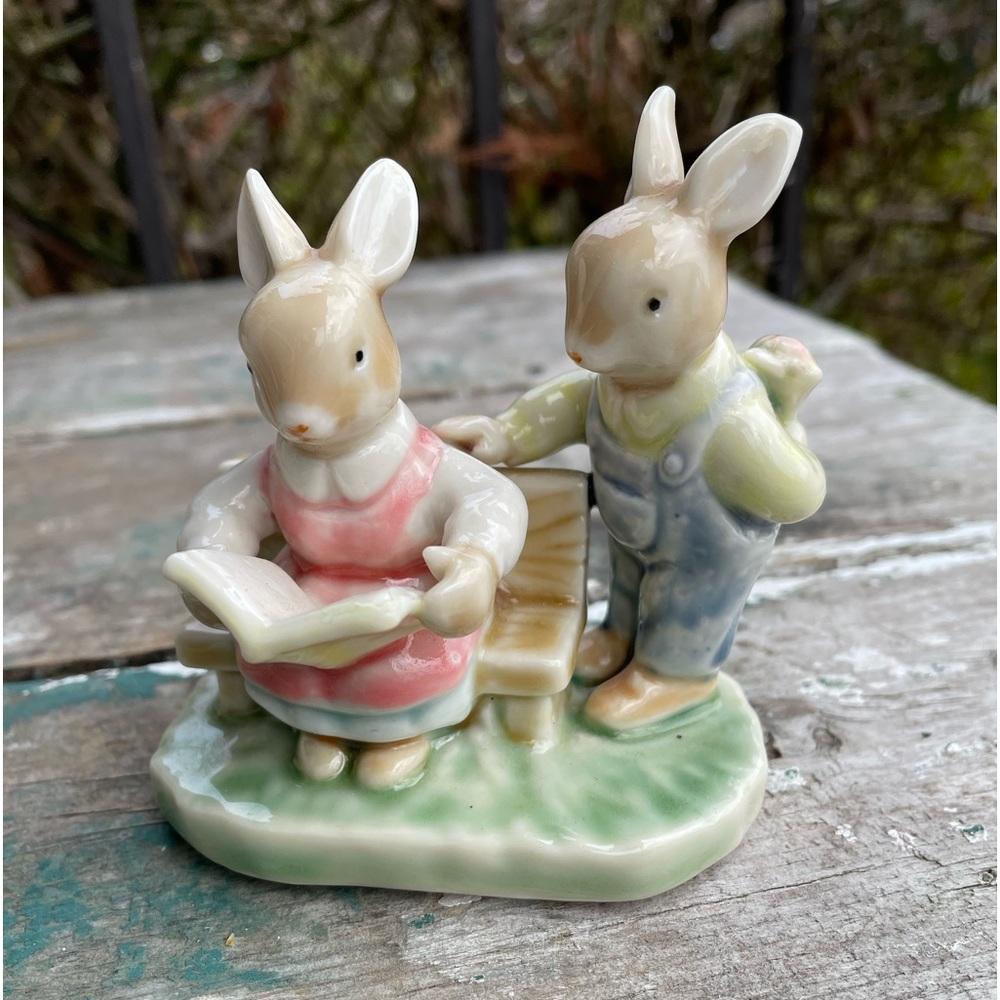 Albert Kessler Bunny Rabbit Miniature ceramic figurines